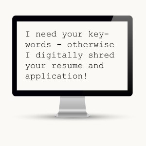 Computer screen with notice to use Keywords